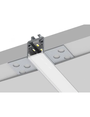 profilé pour plaque de plâtre, rsl15fl us pour installation trimless, niche, aluminium brut, adapté au réflecteur vega95 (augmen