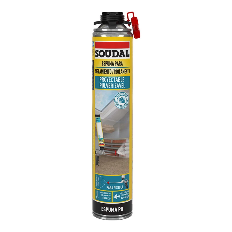 Bombe de Mousse polyuréthane d'isolation pulvérisable pistolable 700ml - Soudal