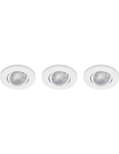 Lot de 3 spots 4.5w encastrable orientables led integré ip65 rond blanc - PROLIGHT
