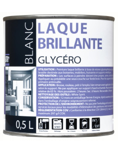 Laque Glycéro Brillante Noir 0.5 L - Technic