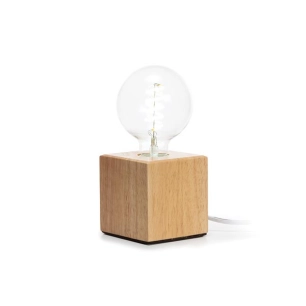 lamp base - socle de lampe décoratif - bois de chêne - cubique