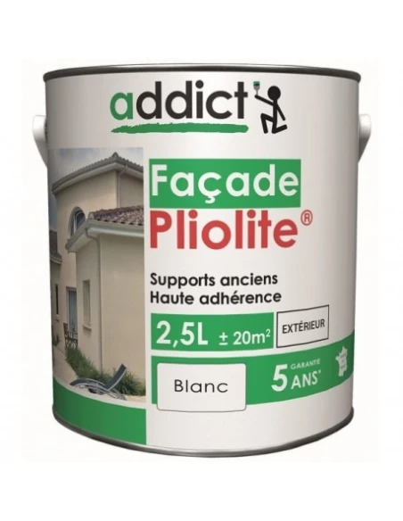Peinture Façade 100% pliolite 2.5 litres blanc - ADDICT