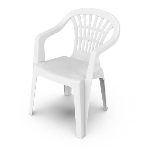 Fauteuil de jardin Empilable Avec Dossier Bas blanc 56x54x80cm Lyra - Progarden