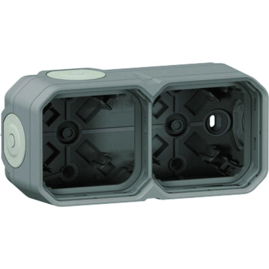 plexo boitier 2p h/v gris