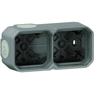 plexo boitier 2p h/v gris