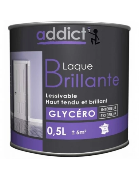 Peinture Laque glycéro brillant 0.5 litre blanc - ADDICT