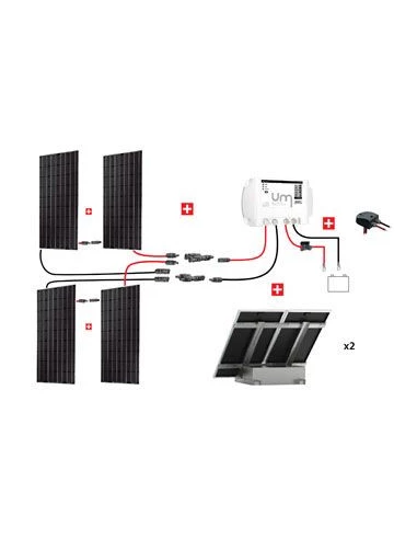 Kit Abris 4x300w - 24v - Régulateur Mppt - Support Unifix 800 Egf Box - UNITECK