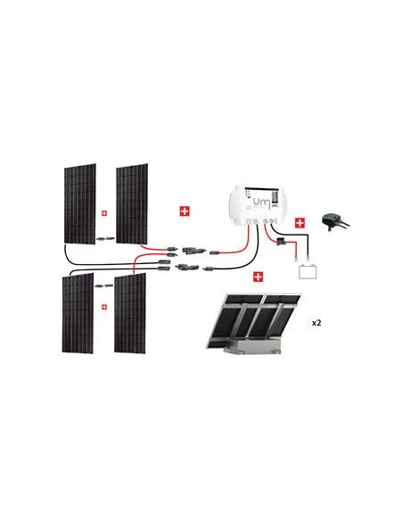 Kit Abris 4x300w - 24v - Régulateur Mppt - Support Unifix 800 Egf Box - UNITECK