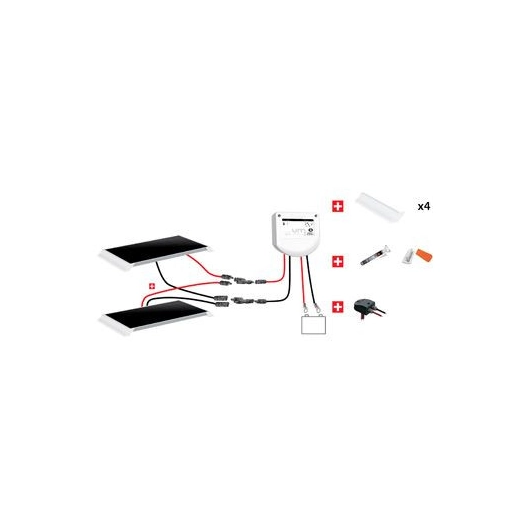 Kit Camping-Car 2x110w 12v Panneaux Back Contact - Régulateur Mppt - KIT CAMPING-CAR 220W 12V -