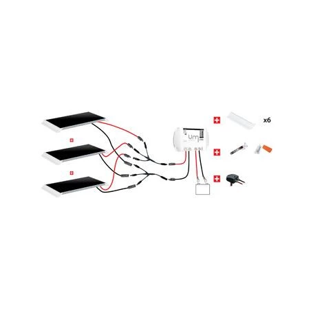 Kit Camping-Car 3x150w 12v Panneaux Back Contact - Régulateur Mppt - KIT CAMPING-CAR 450W 12V -