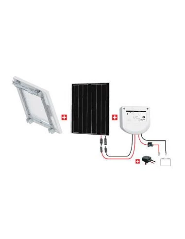 Kit Abris 50w - 12v - Régulateur Pwm - Support Basique - KIT ABRIS 50W 12V - UNITECK