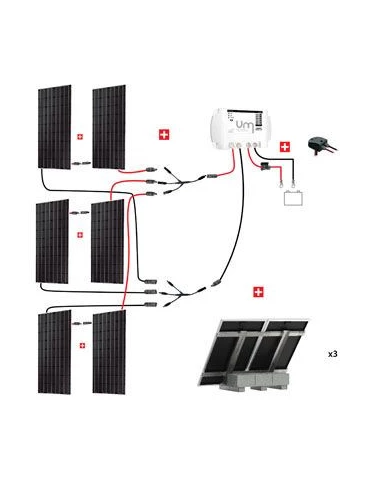 Kit Abris 6x300w 24v - Régulateur Mppt - Support Unifix 800 Egf Dalle - KIT ABRIS 1800W 24V - UNIT