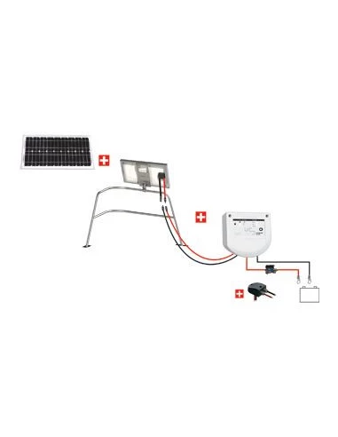 Kit Nautisme 20w - 12v - Régulateur Pwm - Support Balcon - KIT NAUTISME 20W 12V - UNITECK