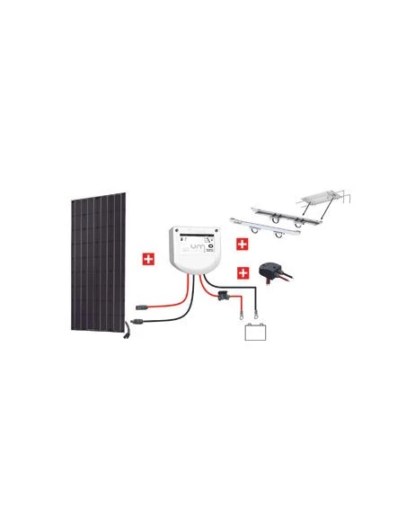 Kit Nautisme 150w - 12v Panneau Monocristallin - Mppt Support Portique - KIT NAUTISME 150W 12V