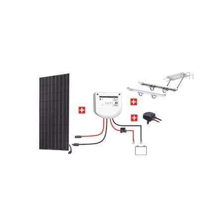 Kit Nautisme 300w - 12v Panneau Monocristallin- Mppt Support Portique - KIT NAUTISME 300W 12V