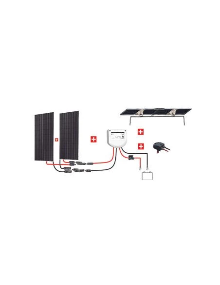Kit Nautisme 2x150w - 12v Panneau Monocristallin - Mppt Support Portique Inclinable - UNITECK
