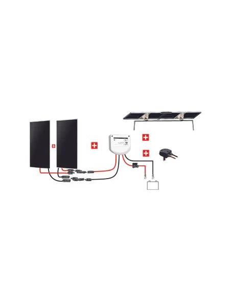 Kit Nautisme 2x150w - 12v Panneau Back Contact - Mppt Support Portique Inclinable - UNITECK