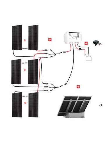 Kit Abris 6x300w 24v - Régulateur Mppt - Support Unifix 800 Egf Box - KIT ABRIS 1800W 24V - UNITECK