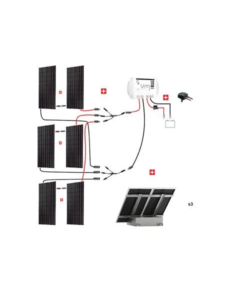 Kit Abris 6x300w 24v - Régulateur Mppt - Support Unifix 800 Egf Box - KIT ABRIS 1800W 24V - UNITECK