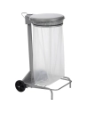 Poubelle mobile collecroule gris à pédale pour sac 110 litres - ROSSIGNOL