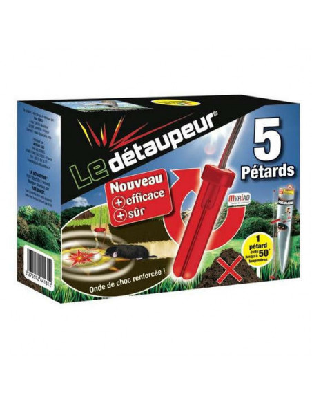 Recharge 5 Pétards Anti-Taupes Éloigne les taupes efficacement - Le détaupeur