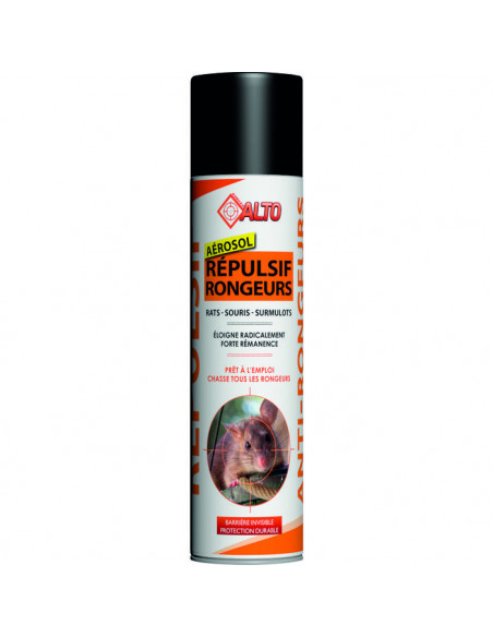 Répulsifs aérosol rongeurs 400 Ml pour extérieur ou moteur de camping-car- ALTO