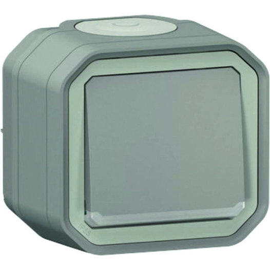 Interrupteur poussoir en saillie lumineux gris - PLEXO - LEGRAND