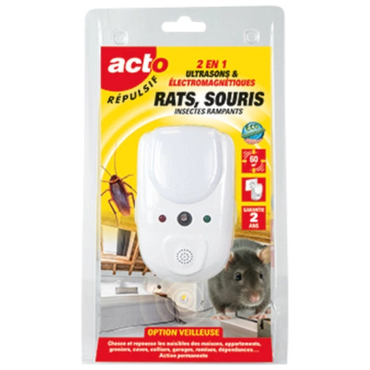 ultrasons & ondes électromagnétique souris/rats 2 en 1 - RETRO
