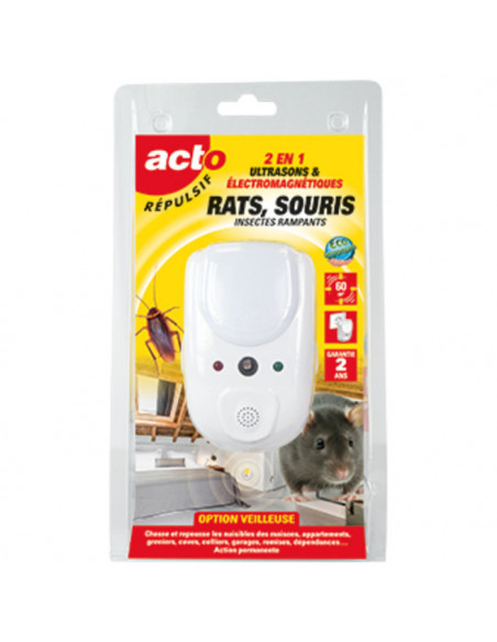ultrasons & ondes électromagnétique souris/rats 2 en 1 - RETRO