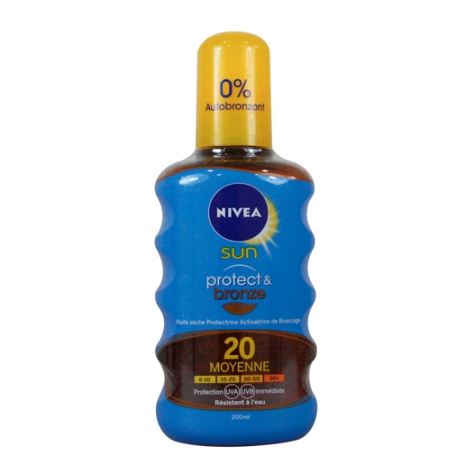 Spray Huile Solaire Nivea Sun Facteur De Protection 20 Protege Et Hydrate 200ml Nivea - NIVEA