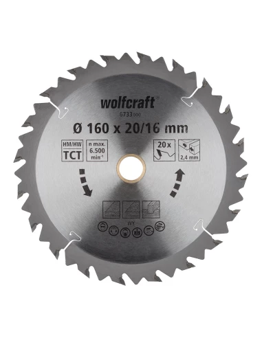 Lame De Scie Circulaire Ct, 20 Dents Ø160mm 6733000 - WOLFCRAFT