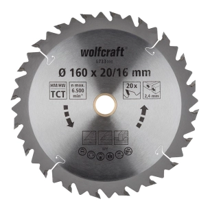 Lame De Scie Circulaire Ct, 20 Dents Ø160mm 6733000 - WOLFCRAFT