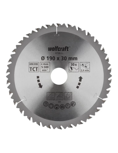 Lame De Scie Circulaire Ct, 30 Dents Ø190mm 6736000 - WOLFCRAFT