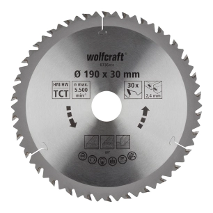 Lame De Scie Circulaire Ct, 30 Dents Ø190mm 6736000 - WOLFCRAFT