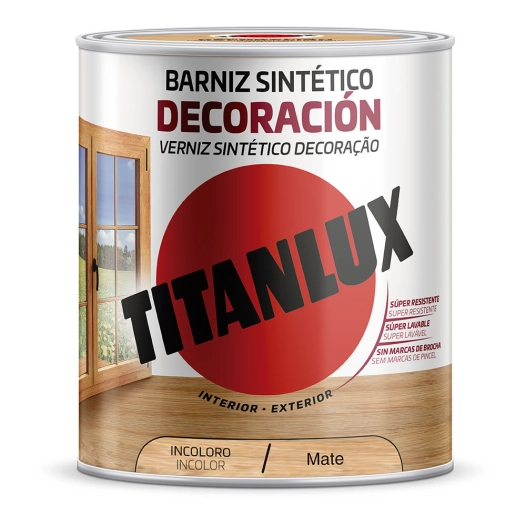 Vernis Synthetique Incolore Mat Decoration 4l Titanlux M12100004. - TITANLUX