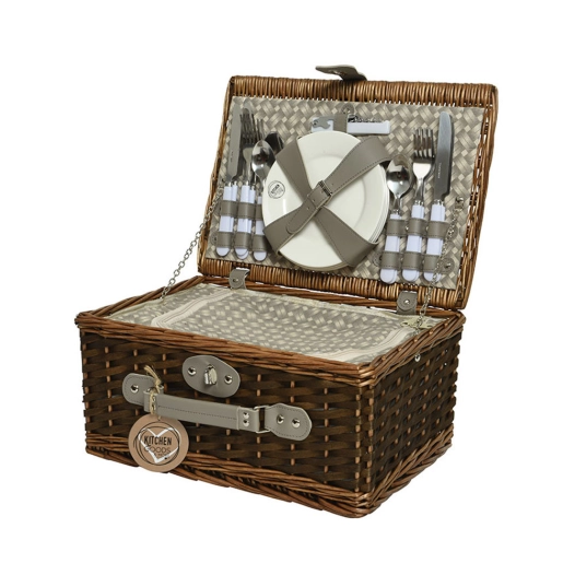 Ensemble Pique-Nique Dans Panier En Osier 803269 - KITCHENGOODS HEART