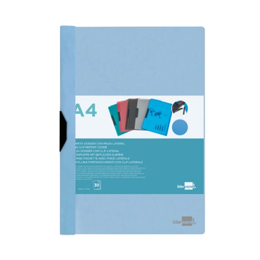 Folder Dossier Clip Lateral Pp Din A4 Bleu Ciel Liderpapel - LIDERPAPEL