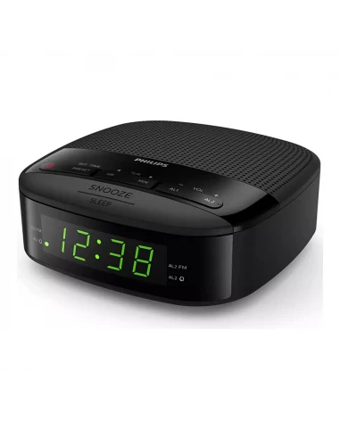 Radio-réveil FM - Double alarme - Snooze - Arrêt programmé - Noir - PHILIPS