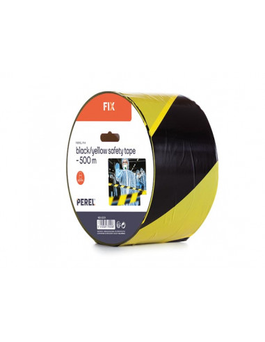 ruban de sécurité noir/jaune - 500 m - bobine