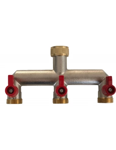 Selecteur d'arrosage laiton 3 voies - 20x27 - RAIN IRRIGATION