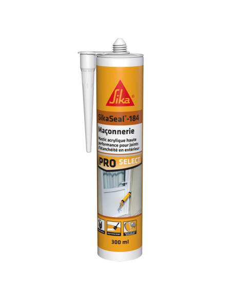 Mastic colle acrylique blanc 300 ml SIKASEAL maçonnerie - SIKA