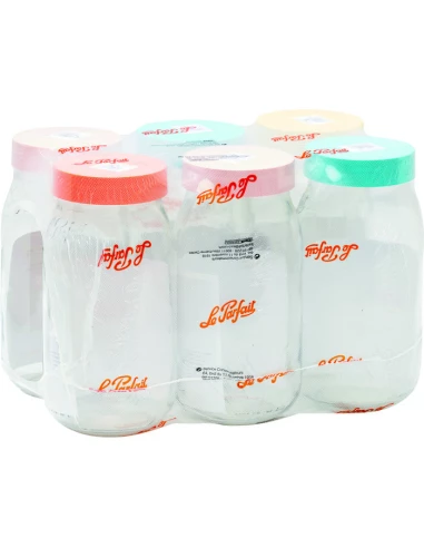 Bocal à vis 2 L couvercle color - x6 - LE PARFAIT