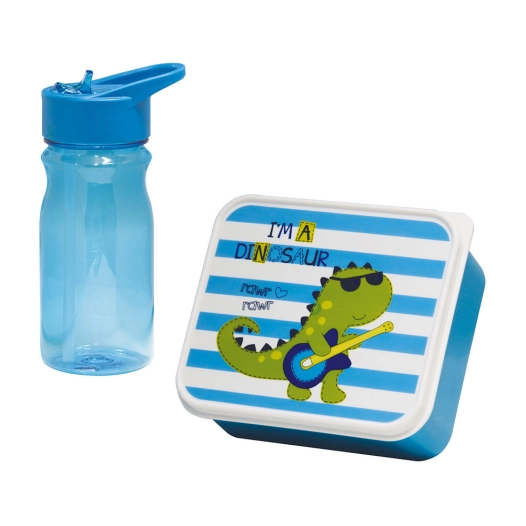 Coffret Snack Pour Enfants Avec Cantine Dino 0.85L/0.5L Mondex
