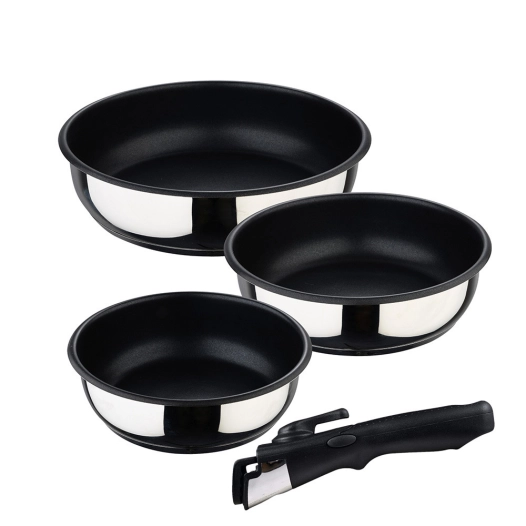 Set 3 Casserole En Acier Inoxydable Click & Cook Bergner
