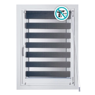 Store Clip&Fix Night&Day Argent 150X180Cm