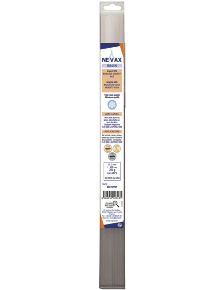 Brasure Argent Castolin 5045N 45% Haute teneur argent, sans cadmium, forte capillarité - CASTOLIN