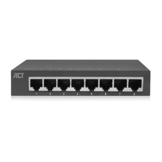 commutateur réseau 10/100/1000 mbps 8 ports - design métallique