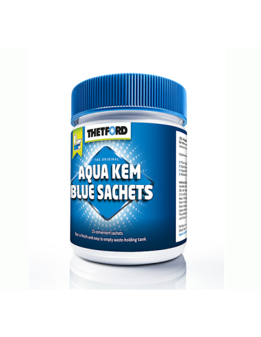 Additif WC chimique Aqua Kem Blue, boite de 15 sachets