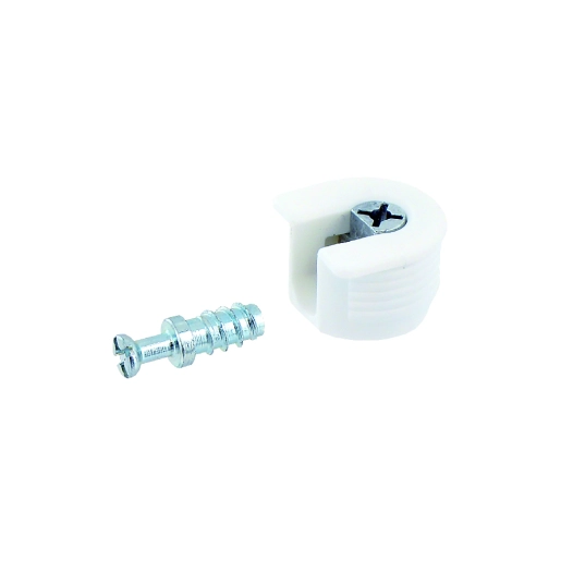 8 Ferrures d' Assemblage D20mm Plastique Blanc - 8 Pce - VYNEX