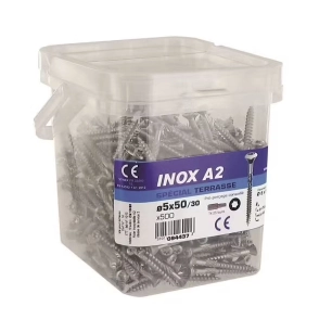 Vis terrasse inox A2 5x50mm - 500 pièces - VYNEX